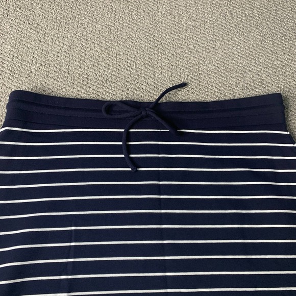 Talbots Womens Skirt Size PXL Blue/White Striped Drawstring Unlined Straight - Picture 2 of 10